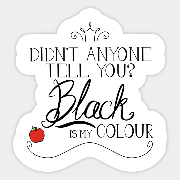 Black is my colour Sticker by rainilyahead